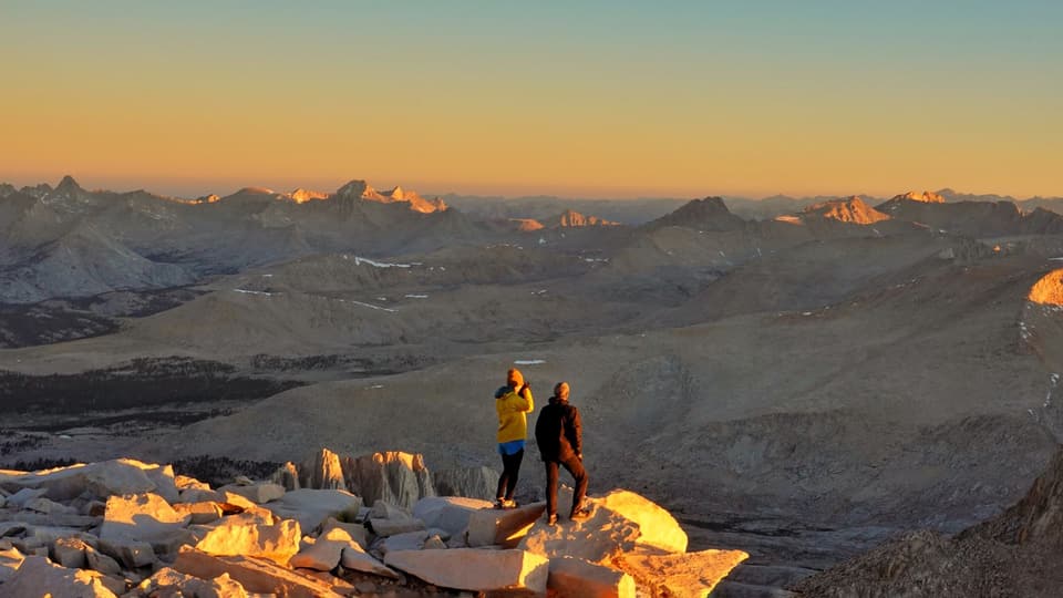 first light on the summit rocks
