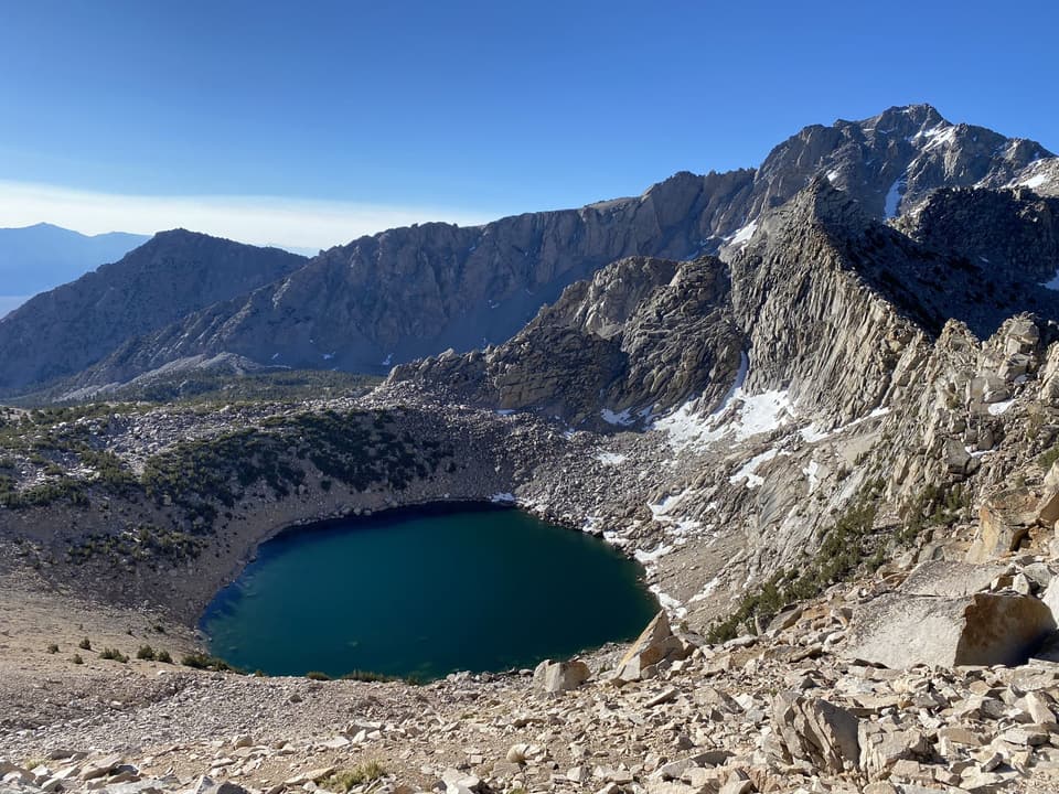 Big Pothole Lake from the pass