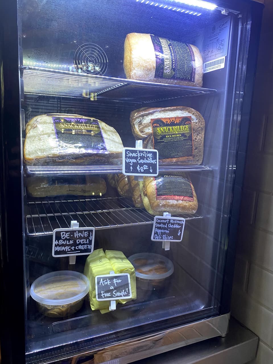 the deli fridge, $8 sandwiches