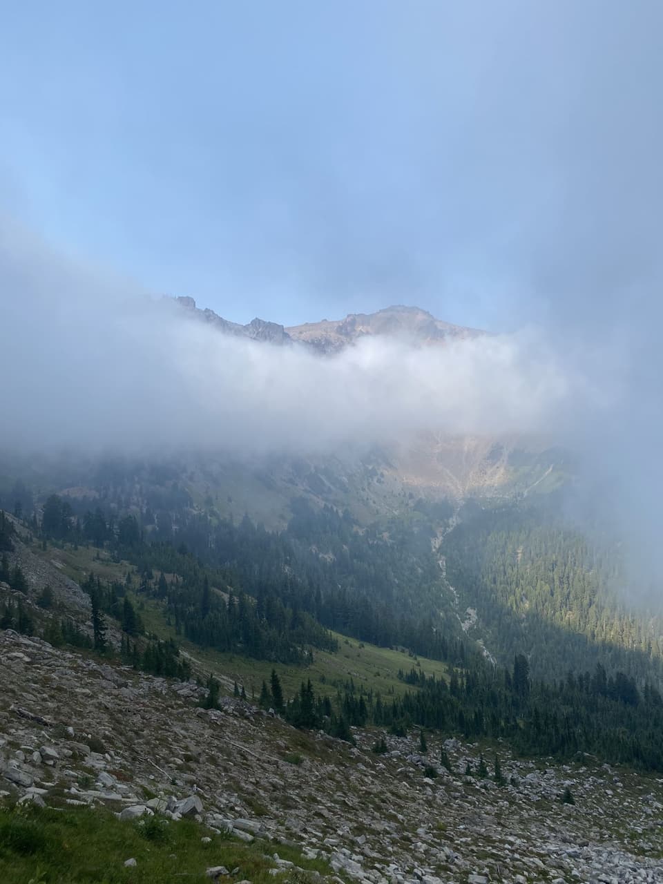 Goat Rocks in cloud