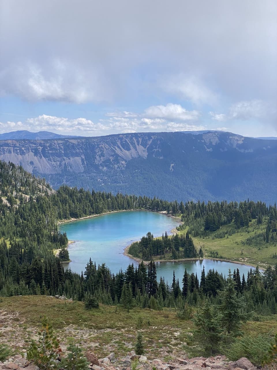 turquoise lakes below the ridge, day 115